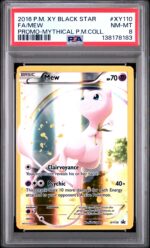 2016 POKEMON XY BLACK STAR PROMO #XY110 FA/MEW PROMO-MYTHICAL P.M.COLL. PSA 8