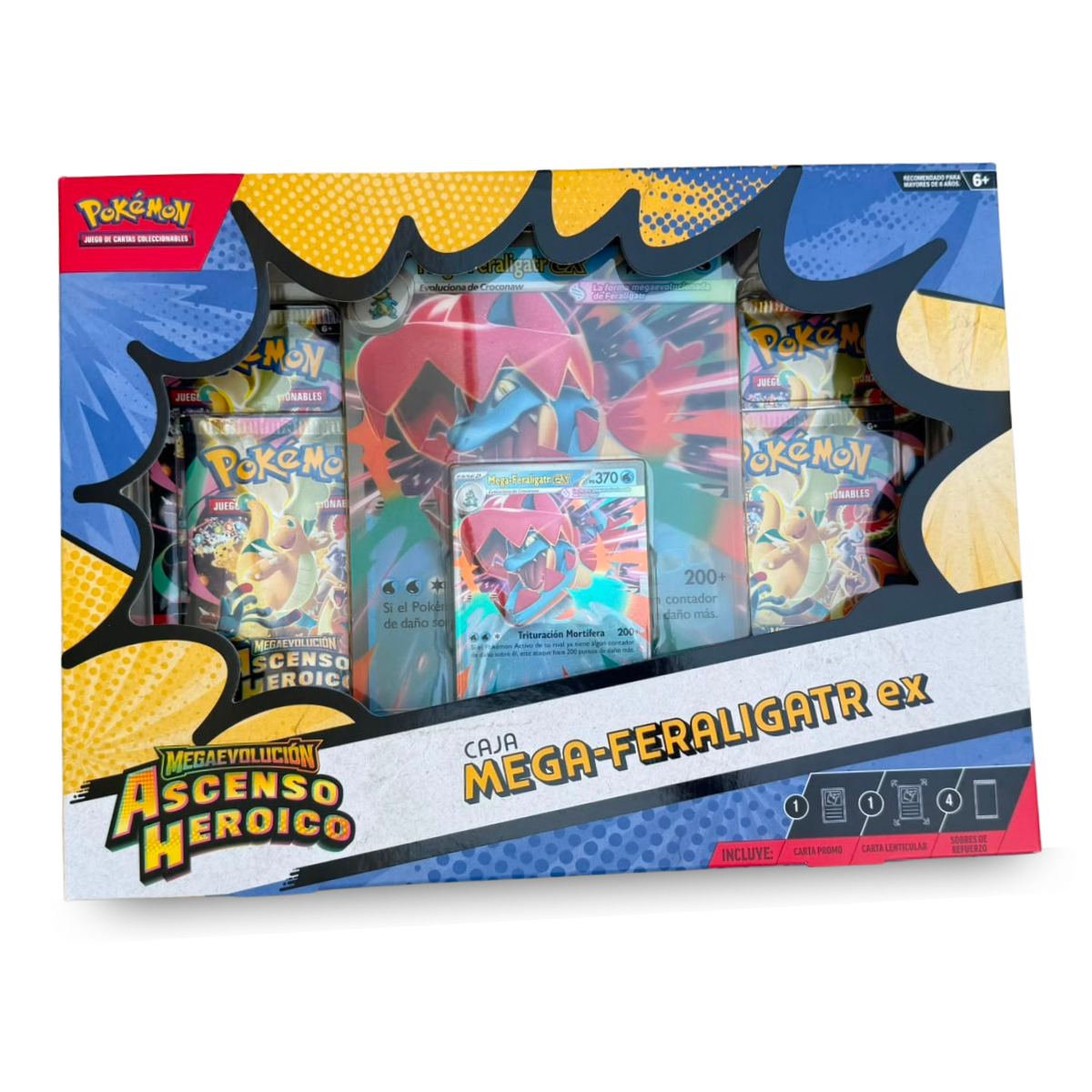 Diseño sin título (4) Pokémon TCG: Caja Mega-Feraligatr ex – Ascenso Heroico_Español - Imagen 1